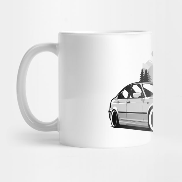 White E46 Sedan Mountains by KaroCars